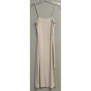 Stillwater The Brand Beige Spaghetti Strap Ribbed Dress Size Large Stretch